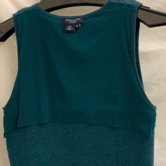 100% Cashmere Cardigan and Matching Tee with Jeweled Necklines in Pine Green S-M - Picture 11 of 16
